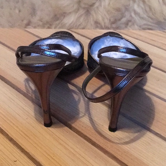 Yves Saint Laurent Luxor Metallic Mesh Heels. Size 6.5 - Picture 5 of 10